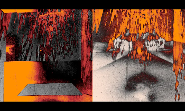 Orange and black abstract photographic collage from Hypnos