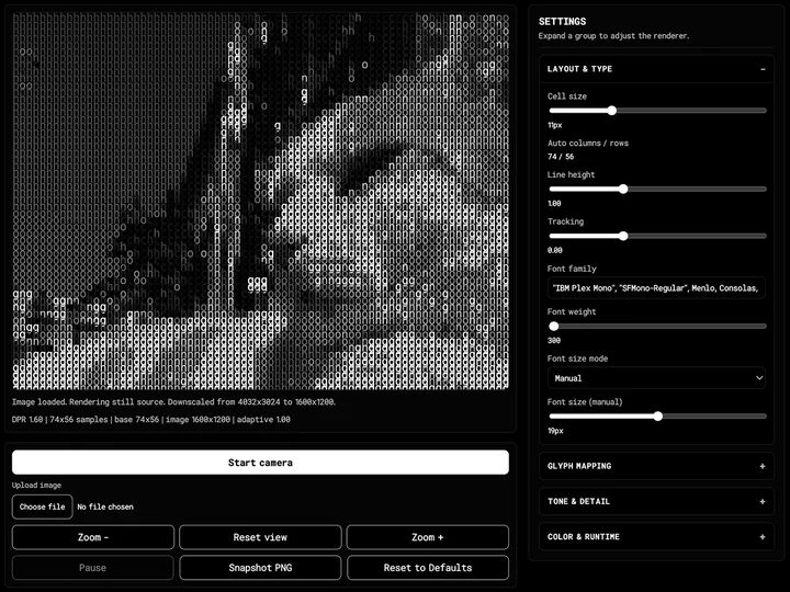 Type-to-Face interactive typographic portrait